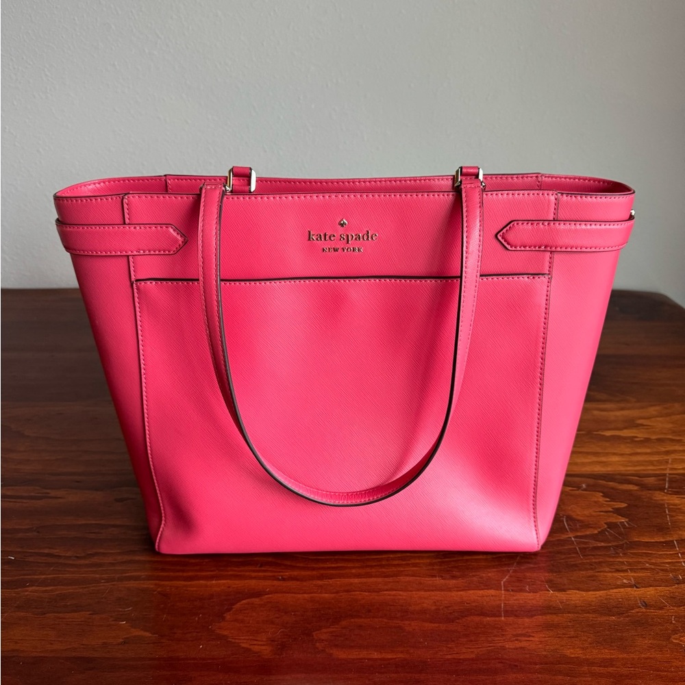Kate Spade Berry/Pink Leather Tote Bag